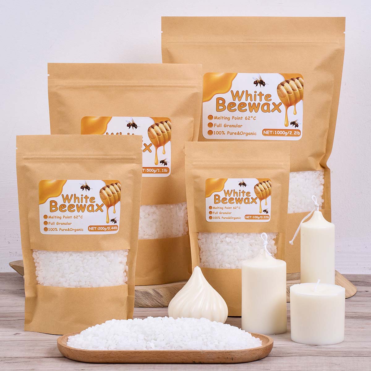 1000g White Beeswax DIY Candle - Candle Supplies Bulk review and price