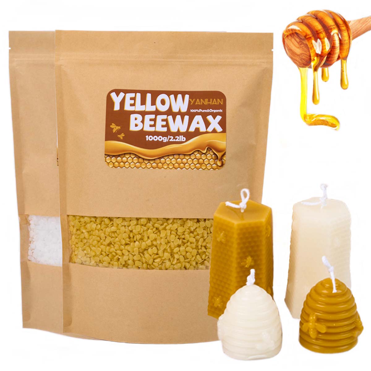 1000g Pure Natural Granular Wh - Candle Supplies Bulk review and price